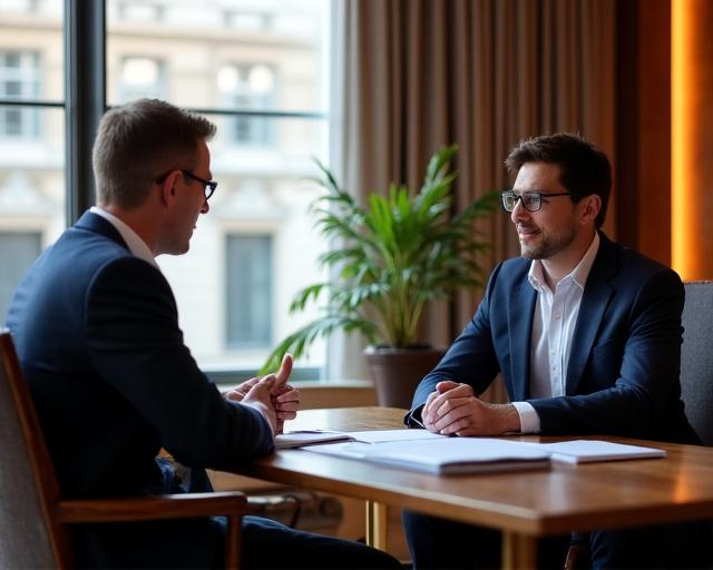 Professional legal consultation in a modern London office setting