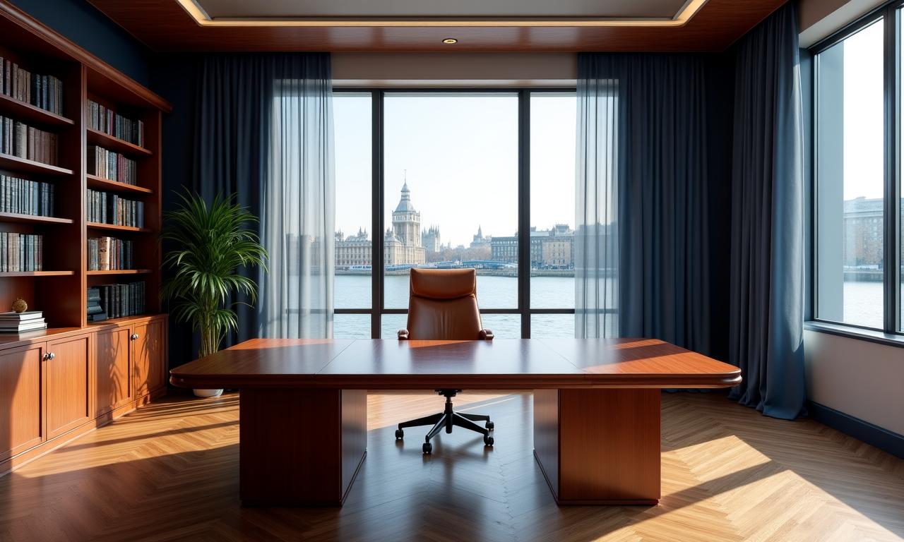 Sophisticated legal office in London with a view of the Thames
