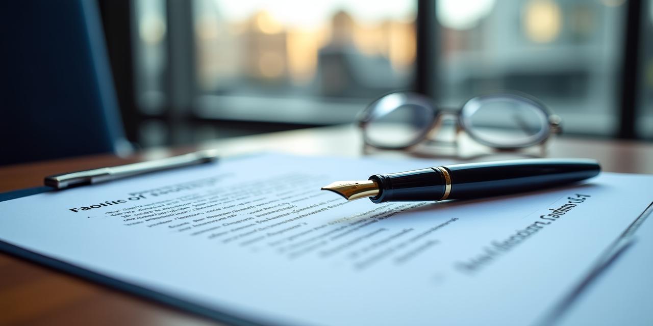 Close up of a legal professional reviewing a non-disclosure agreement in a modern London office setting